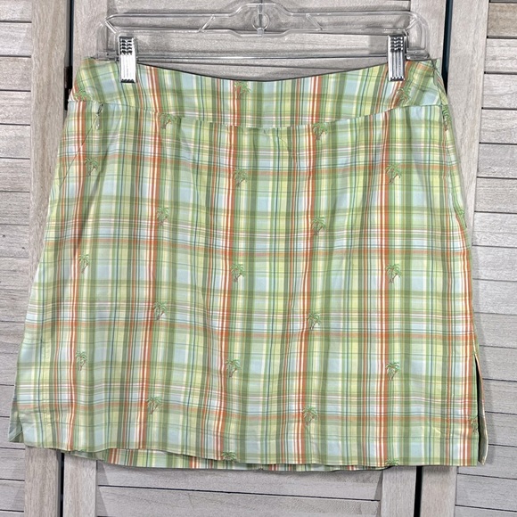 IZOD C FLEX Plaid Skort w Palm Trees-4 - Picture 3 of 3